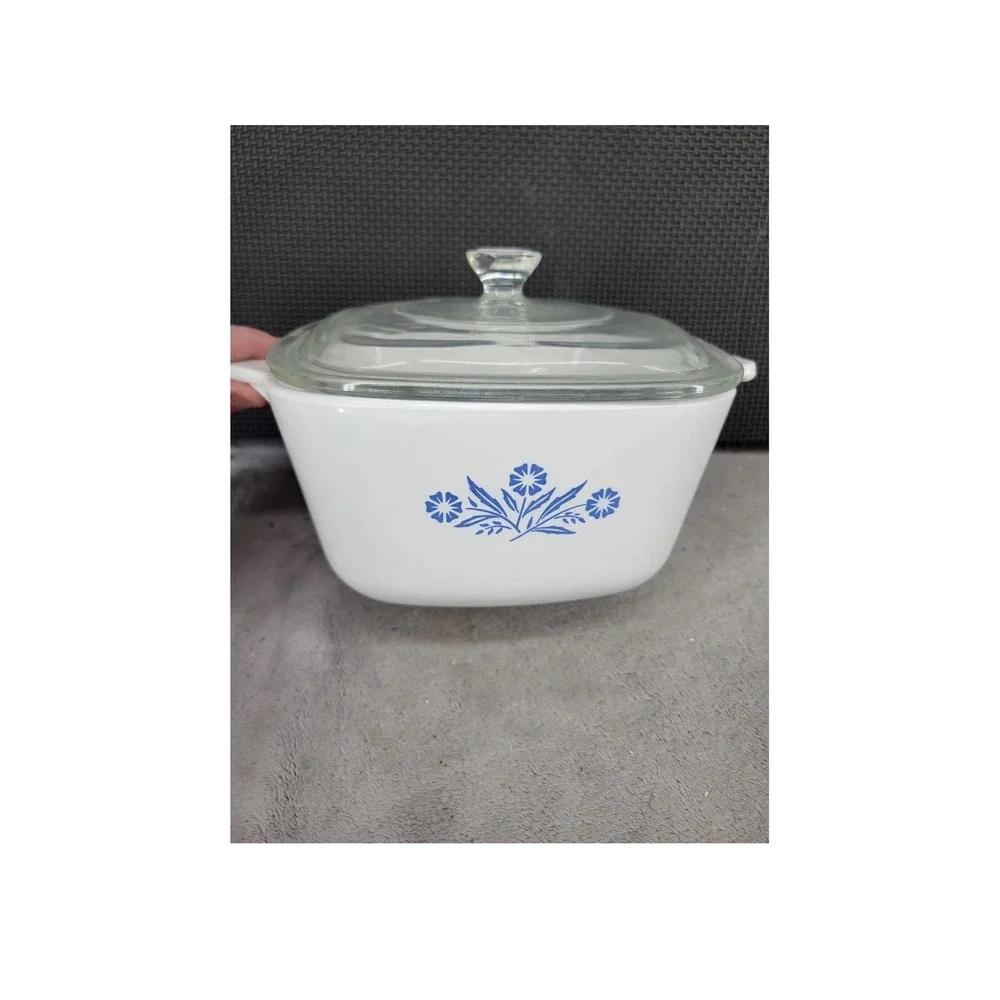 Vintage Corning Ware Blue Cornflower 1.75 Qt Casserole Dish with Lid P-1 3/4-B